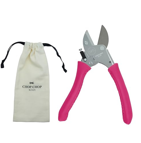 Chop Chop Bloom Premium Gartenschere, Pflanzenschere, Blumenschere - Pink Tulip Limited Edition | 100% Made in Germany | Hochwertig, langlebig und ergonomische mit handgenähten Ledergriffen | 1st.