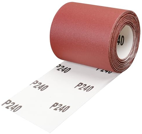 Shineboc Sandpaper Roll 240 Grit, 93mm x 10m Emery Sanding Rolls for Sanding Wood, Paint, Plaster, Filler, Metal and Hand Sanders