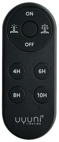 UYUNI Lighting LED Kerzen Remote Control – Oval, Schwarz – Fernbedienung für flammenlose Echtwachskerzen mit Timer & Dimmer – Größe 10 x 4 x 1,3 cm – Batteriebetrieben