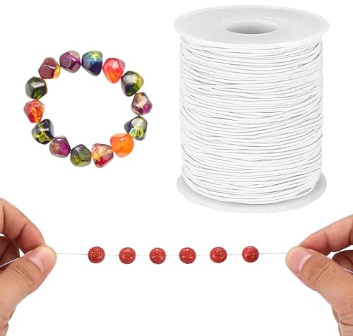 110 Yards 0.8MM Elastisches Band Armbänder Perlenfaden, Gewachster Faden Schnur Für Armbänder Schmuckherstellung Armband Schnur Elastisch Perlenschnur DIY Schmuck Halskette Schmuckherstellung Bastel