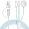 4Ft Upgraded 3 in 2 USB C Cable for Apple Watch Charger Multi Charger iPhone Travel Charging Cable Compatible with iWatch Ultra/SE/10/9/8/7/6/5/4/3/2/1, iPhone 16/15/14/13/12/11, Galaxy S23 and More
