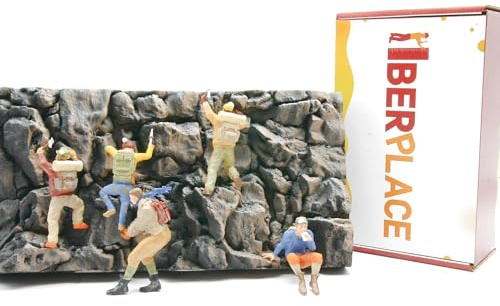 Iberplace 40031 Kletterfiguren für Gartenzüge, Maßstab G, Set mit 5 Bergsteigern 1:22.5, Modellbau, Landschaftsbau, kompatibel mit LGB PIKO Pola G