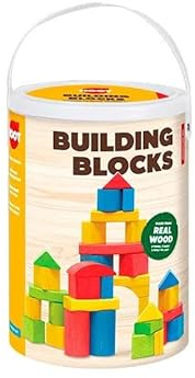 ADEPTNA 100PCS CONSTRUCTION WOODEN COLOURFUL BUILDING BLOCKS CHILD CHILDREN KIDS TOY FUN EDUCATIONAL BRICKS (100 PIECES BLOCKS)