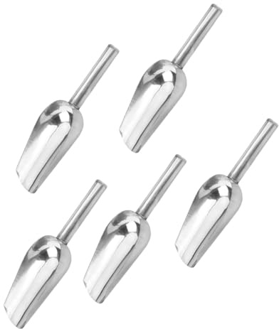 Angoily 5 pièces Pelle Inox Alimentaire Multifonction pour Glaçons Bonbons Farine et Céréales Pelle Résistante pour Buffet Restaurant et Usage Domestique