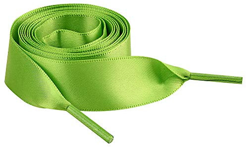 Jamron Plano Seda Satín Cinta Cordones de los Zapatos 2CM Ancho para Zapatillas Bailarinas Pumps P13 Manzana Verde 100 CM