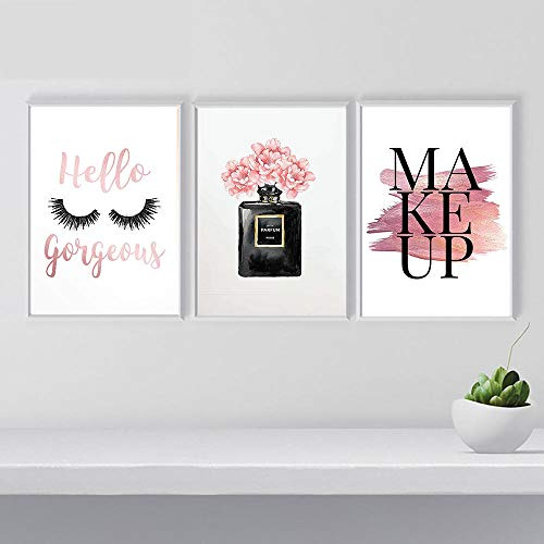 Make-up Poster Nordic Wandkunst Mode Wimpern Leinwanddruck Malerei Parfüm Flasche Bilder Für Wohnzimmer Moderne Dekoration KEIN Rahmen 50 * 70 cm * 3