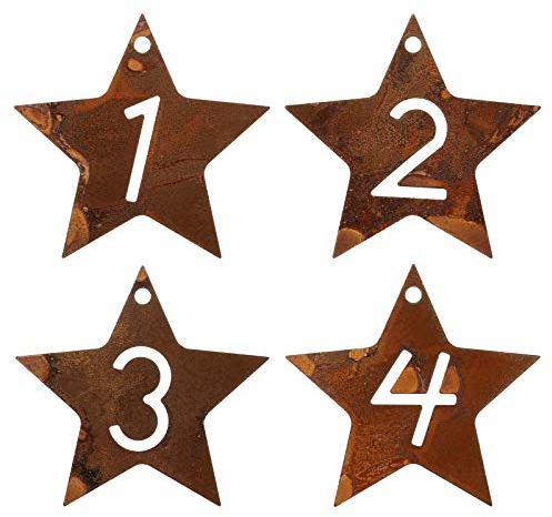 GWHOLE Adventszahlen 1-4 für Advent Kerzen Deko Edelrost Adventskränze Weihnachten Unparfümiert