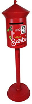 fg Portalettere Natalizio - Cassetta della Posta di Babbo Natale in Metallo Colore Rosso 2280