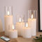 Eywamage Clear Glass Flameless LED Candles with Remote, Flickering Slim Tall Battery Operated Christmas Decorative Candles Set of 5