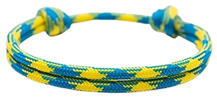 St@llion Blue & Yellow 550 Paracord Ukrainian Flag Adjustable Surfer Bracelet Cord Bracelet Support Ukraine National Flag Braided Rope Wristband Bangle for Men/Women (Pack of 1)