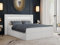 MKS MEBLE Boxspringbett 180x200 mit Led Weiß Kunstleder, Bett 180x200 mit LED Kopfteil, Multipocket Matratze H4, Doppelbett mit Bettkasten Stauraumbett - Gold-6 - Weiß Kunstleder