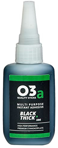 O3a Cyanoacrylate Instant Adhesive | Thick | Black | 50g | MADE IN BRITAIN