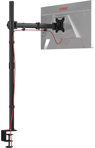 Duronic Single Monitor Stand DMT251X3 - Adjustable Tilt Monitor Arm Desk Mount for 13-32” PC Screens with 100cm Pole and VESA 75/100 Compatibility