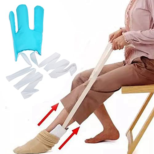 Ausilio per Indossare Calzini, Calzini e Pantaloni per Indossare Aiuti Kit di Cursori per Calze e Calzini per Indossare e Togliere i Calzini Senza Piegarsi