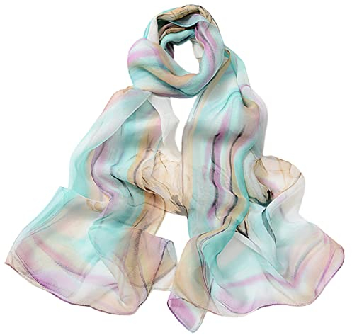 FAIRYGATE Seidenschal Damen 100 Seide Bandana Damen Chiffon Stola Schal Festliche Langschal für Abendkleid oder Brautkleid A5008
