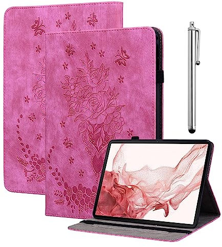 KEDBBAO Custodia per Samsung Galaxy Tab S7 FE 2021 12,4 pollici, multi-angolo, in pelle PU, con portapenne e supporto per Samsung Tab S7 FE Custodia, rosa