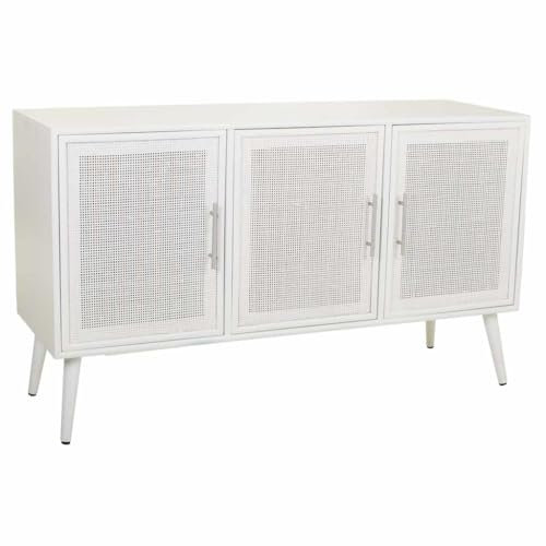 WANDERLUST DECO Aparador de Madera y Rejilla Blanco