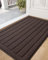 COLOR&GEOMETRY Fussmatte Innen 50x90cm, Saugfähig Schmutzfangmatte Waschbar, Fußmatte Personalisiert Eingangsteppich, Fußmatte Innen Türmatte für Eingang, Haustür, Innen, Flur - Braun