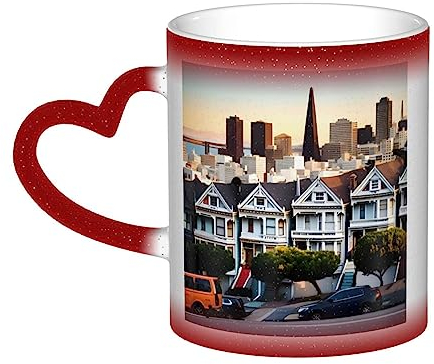 San Francisco Tasse mit Farbwechsel, hitzeempfindlich, einzigartige Kaffeetasse, Geburtstagsgeschenk