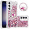 Handyhülle für Samsung A05s Hülle Glitzer 3D Bling Sparkle Treibsand Fließende Flüssigkeit TPU mit Rotating Ring Ständer Stoßfest Schutzhülle Case für Samsung Galaxy A05s 4G/5G - Rose Gold Heart