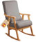 HOME DESIGN & CONFORT Schaukelstuhl, Modell Paris mit Geschenkkissen, Schaukelstuhl, spezielle Stillschaukel, schmutzabweisend, massives Buchenholz (Grau/Natur)