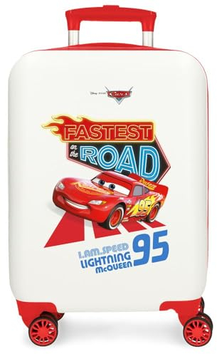 Disney Joumma Good Mood Kabinenkoffer, weiß, 33 x 50 x 20 cm, 34 x 55 x 20 cm, Fester ABS-Kunststoff, seitlicher Zahlenschloss, 28,4 l, 2 kg, 4 Doppelrollen, Handgepäck, Cars, Koffer 50