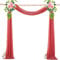 Lukery 1 Paneele Hochzeit Vorhang Hochzeitsbogen, Querbehang Gardine Freihanddeko Himmelbett Vorhänge Stoff Tüll Transparent Voile für Torbogen Zeremonie Dekoration (75 * 300cm,Red)
