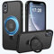 PuyaTeya Handyhülle für iPhone XR Hülle, [mit Unsichtbarem Ständer ][mit MagSafe] Kratzfeste Anti-Fingerabdruck [Transluzente Matte] Hülle für iPhone XR 6.1(Schwarz)
