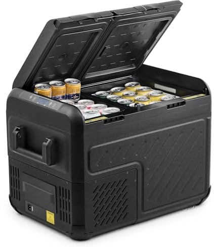 DARTMOOR Car Fridge Freezer, 36L Dual Zone Portable Car Refrigerator, DC 12/24V & AC 100-240V Portable Fridge, Electric Cooler for Camping Road Trips Travel Home, -22°C to 20°C