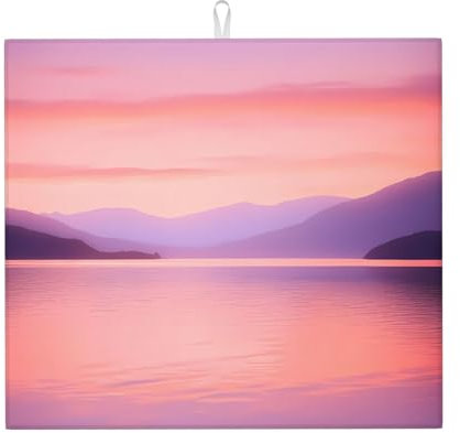 WZYWHJ Tapis de séchage imprimé Quiet Lake pour la cuisine : fabriqué en éponge absorbant l'eau, avec cordon de suspension 45,7 x 40,6 cm