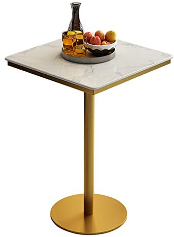 Moderner runder Cocktail-Bartisch mit Metallsockel, hoher Bistrotisch, Theke, Barhöhe für Cocktailbar und Esszimmer, Bistro, einfache Montage, quadratisch, 105 cm