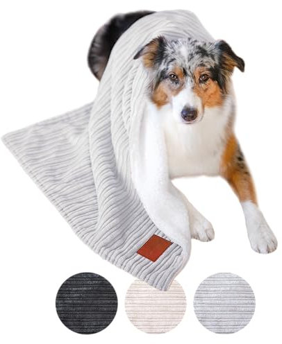 WahreTierliebe® Cozy Kuscheldecke für Hunde, Waschbar & Pflegeleicht - Idealer Überzug fürs Hundebett, Sofa, Auto & Möbel - Warmes, doppelseitiges Design