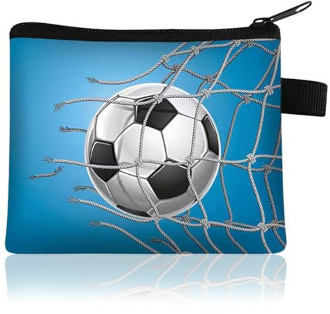 Kindergeldbörse, PortemonnaieKinder, Fußball Geldbeutel Kinder, Geldbörse für Jungen, Mini Portemonnaie, personalisierte Jungen Münze Geldbeutel mit Reißverschluss, Fußball Geschenke für Jungs