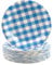 HFBOBP 50 piatti di carta a quadretti, 17,8 cm, blu a quadri, piatti da dessert usa e getta, per picnic, campeggio, riunioni di famiglia, baby shower, compleanni, addio al celibato