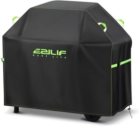 Ezilif Barbecue covers, 132x66x110cm BBQ Covers Waterproof 420D Oxford Heavy Duty Large with Windproof Buckle and Reflective Handle, UV Tear-Resistant Gas BBQ Cover for Weber, Char Broil, Nexgrill