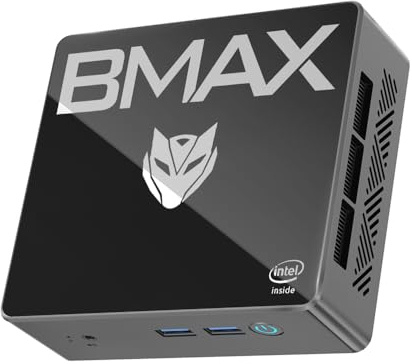 BMAX B4 Mini PC, Intel N95 (Jusqu'à 3,4 GHz), 16 Go DDR4 512 Go SATA SSD, Double HDMI 4K, Dual WiFi, Petit Ordinateur de Bureau pour Travail/Bureau/PC Gamer Léger