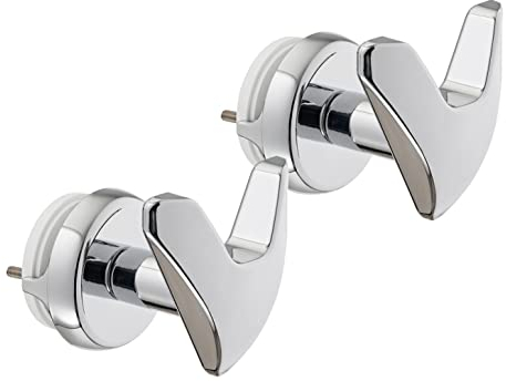 Coppia Handy VIP portasciugamani Senza Foro per Bagno, autoavvitanti al termoarredo fasce (tubi piatti) Senza forare - Made in Italy
