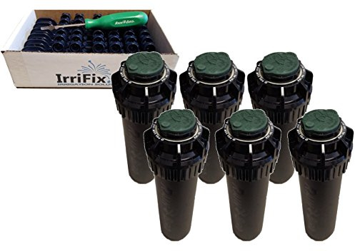 IrriFix Rain Bird 5000 Plus Serie Druckminderer Seal-a-Matic Sprinkler Köpfe Bundle – 6 Pack 5004 + pcsr Sam Rotoren Düse Box inkl. 6 Düse Bäume und 1 rotortool Schraubendreher