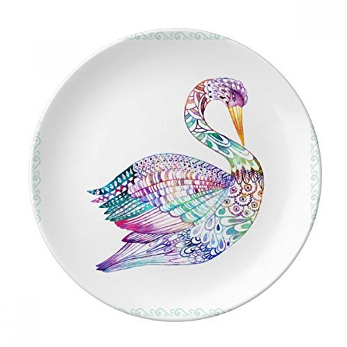 DIYthinker Coloré Oiseau Aquarelle décoratif Porcelaine Assiette à Dessert 8 Pouces Dîner Accueil Cadeau 21cm diamètre Multicolor