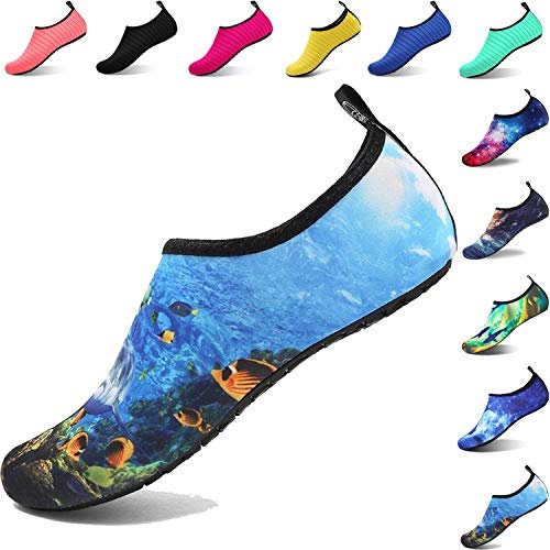 Bravover Chaussures Aquatiques Pieds Nus Aqua Yoga Chaussettes Homme Femme enfantsChaussures d'eau Aqua Chaussettes pour Piscine Adapté à la Natation, la Plongée Et Le Yoga dans la Plage