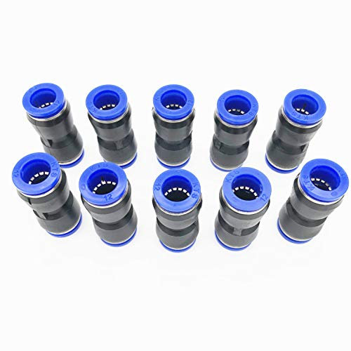 PU12 Lot de 10 raccords rapides pour tuyau droit 12 mm