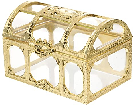 Toyvian Schatztruhe Piraten Andenken Schmuckschatulle Transparent Vintage Dekorative Metallbox für Kinder Geburtstag Pirate Party Favors
