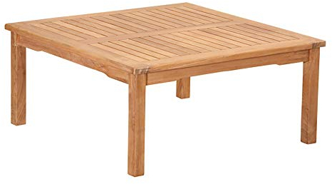 Teako Design Couchtisch Verona eckig Teak unbehandeltes Massivholz 120 x 120 x 45 cm Wetterfest Beistelltisch Teakholz