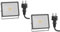 ledscom.de 2 pièces Projecteur de jardin LED FLIN pour l'extérieur, IP66, prise, gris, 11,5 W, 837lm, blanc chaud