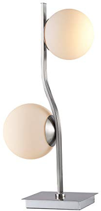 Lindby Tischlampe 'Avalyn' (Für Kinder, Junges Wohnen) in Weiß aus Glas u.a. für Wohnzimmer & Esszimmer (2 flammig, E14) - Tischleuchte, Schreibtischlampe, Nachttischlampe, Wohnzimmerlampe