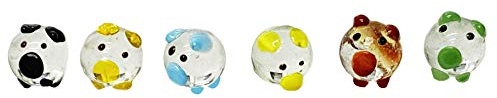 6 durchsichtige Glücksschweinchen aus Glas - Größe 3,5 cm- Glücksbringer für Silvester, Geburtstag, Hochzeit, Give-Away, Tischdeko - - Wien-Austria 515 (3,5 cm)