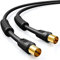 deleyCON 20m Cable de Antena de TV Coaxial HDTV Apantallamiento de 4 Capas DVB-T DVB-T2 Radio DAB - Negro