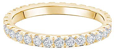 Lisandra Scott Eternity Ring Treasure 925 Sterlingsilber mit Zirkonia Kristall Damenring in Silber, Rosegold und Gold für Damen, Frauen mit Funkelnden Steinen Breit (52, Gold)