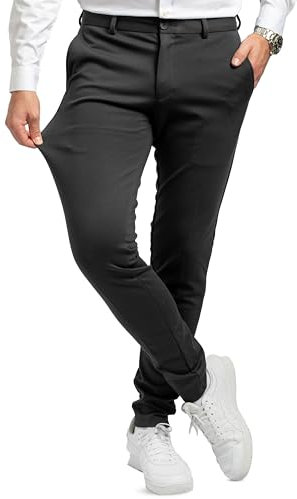 Performance Pants Pantalon Homme - Élégant Pantalon Stretch - Coupe Slim - Pantalons Homme Stretch Confortable et Pratique - Idéal pour Le Travail et Les Loisirs - Chino Homme