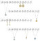Peohud 4 Pack Necklace Hangers Wall, Acrylic Wall Mount Necklace Holder, Jewelry Holder Organizer with 12 Diamond Shape Hooks for Necklaces, Bracelets, Chains, Earrings, Gift for Girls Women